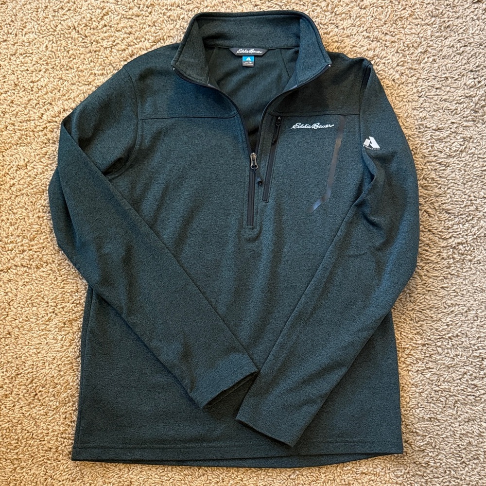 Eddie Bauer Men's Dark Green Quarter-Zip Pullover